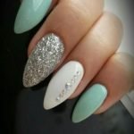 mint white glitter