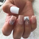 nude white glitter solar