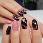 pink glitter cat eye