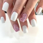 pink glitter white