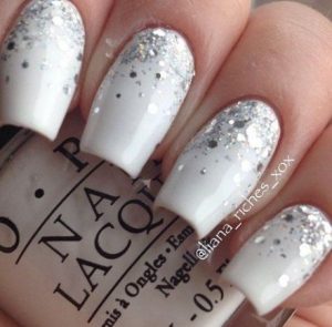 ombre large glitter white