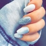 white blue ombre glitter