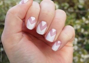 negative space matte white nails