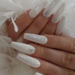 white glitter coffin