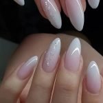 white ombre glitter leaf