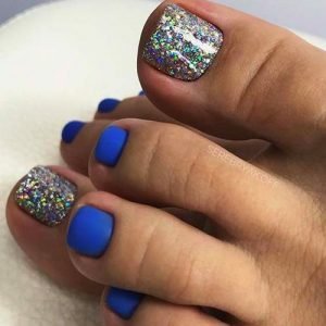 multi glitter cobalt toes