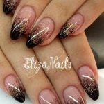 black gold glitter tips clear