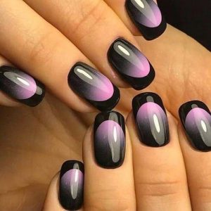 black french tip ombre
