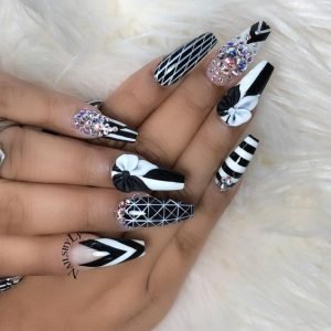 stone bow white black