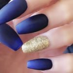 blue ombre matte glitter