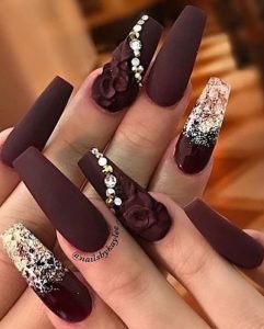 rhinestone flower dark red