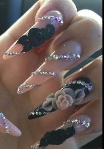 rhinestone lines flowers