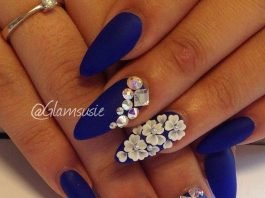 white flower stones on blue