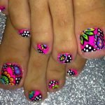 colorful flower design toe