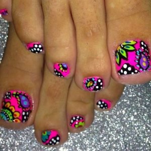 neon abstract pediccure