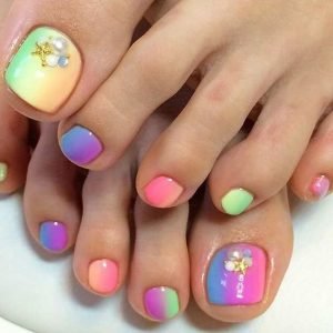 rainbow fading stone toes