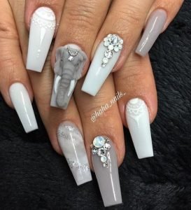 elephant 3D nails