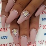matte nude rhinestone design