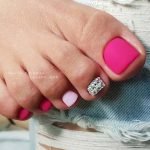 matte pink shade toes