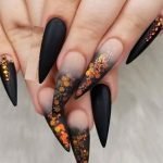 orange glitter ombre