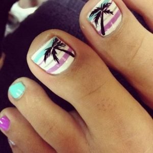 black palm tree beach toes