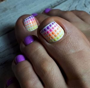 neon dot pedicure