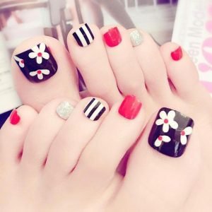 classic color flower toes