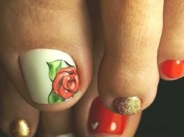red rose illustration pedicure