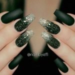 silver glitter black ombre