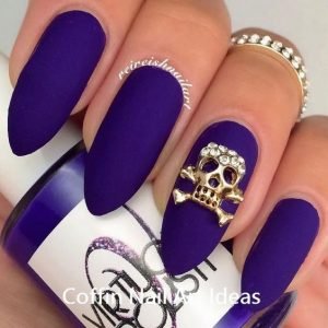 dark blue matte gold skull
