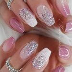 pink clear ombre glitter nye