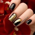 black gold feather stamp