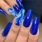 blue bright marbling coffin