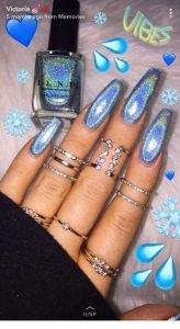 hologram blue acrylics
