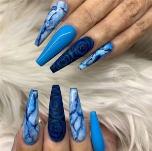 edgy blue rose marble