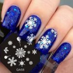 bright blue snowflake stamp