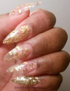 gold embellished clear chanel