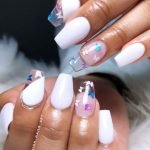 clear acrylics white shape