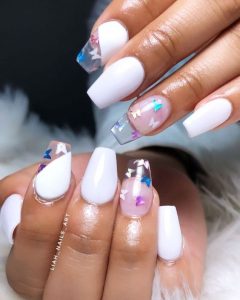 white clear acrylic with butterflies