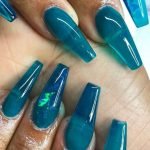 clear blue nails