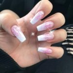 coffin pink white ombre