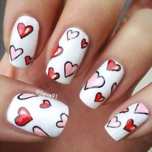 pink red drawing hearts