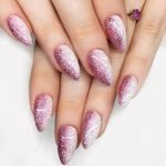 fading pink white glitter ombre