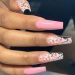 flower clear acrylic pink