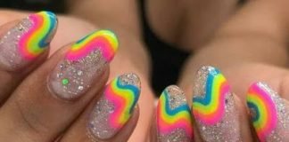 twisted rainbow stripe glitz