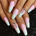 glitter rhinestone pink white ombre