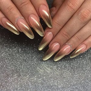 chrome nude ombre french