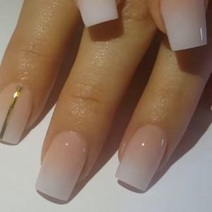striped french ombre nails