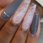 gray clear nails