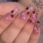 heart glitter clear acrylic